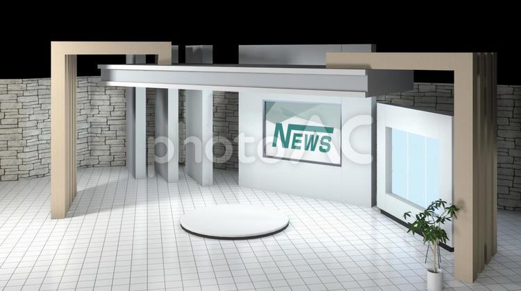 バーチャルセット(ニュース番組・俯瞰) バーチャルセット,バーチャルスタジオ,バーチャル背景の写真素材