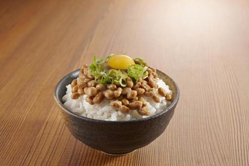 納豆ごはん 納豆ごはん 納豆ごはん,納豆,薬味の写真素材