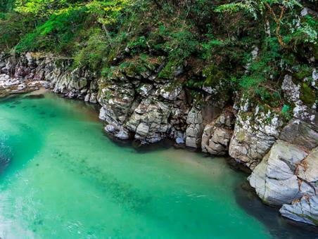 岨谷峡 岨谷峡 石見川,渓谷,川の写真素材