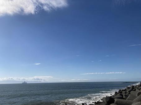 駿河湾 駿河湾 空,海,青の写真素材