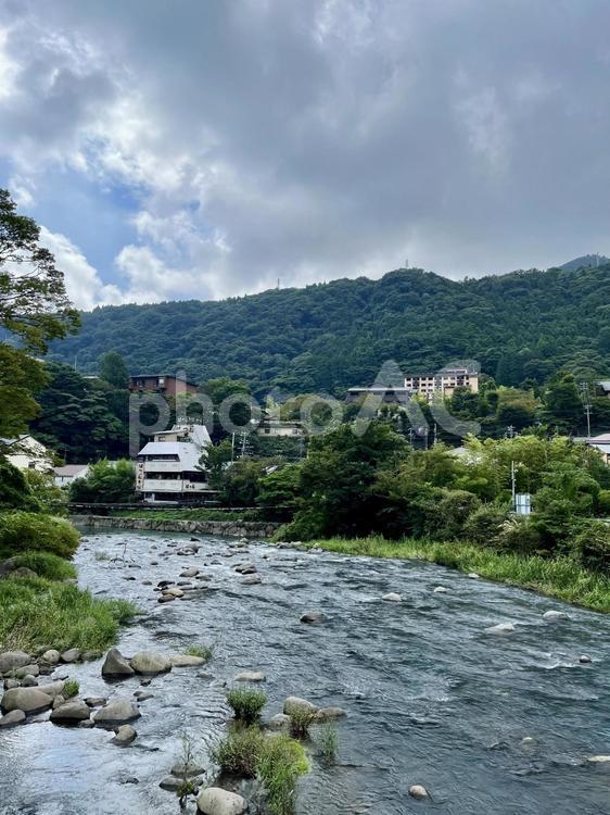 箱根の風景 川,箱根,石の写真素材