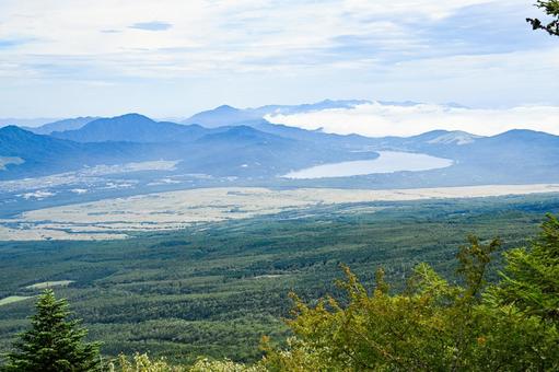 山梨・富士山五合目からの眺め  富士山,五合目,山梨の写真素材