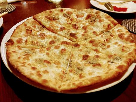 Photo, quattromaggio, pizza, cheese, 