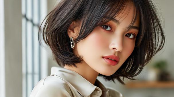 外ハネボブの女性の写真