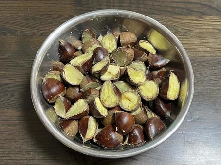 栗 栗 栗,食べ物,果物の写真素材