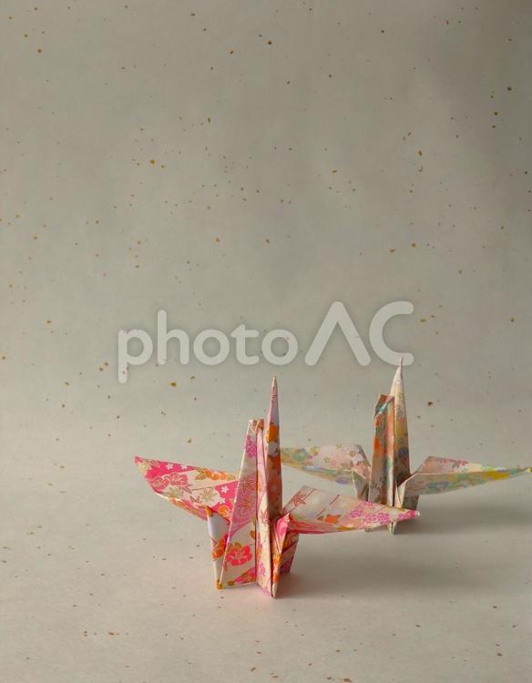 折鶴ふたつ寄り添う心 正月,背景,正月飾りの写真素材