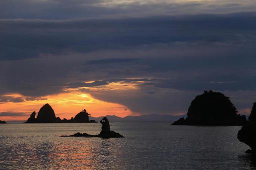 Photo, সুন্দর সূর্যাস্ত, ডাতিয়ানজি কোস্ট, nishiizu-চো, 