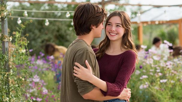 幸せそうに笑い合うカップルの写真