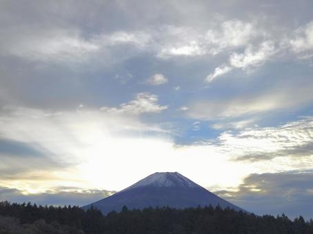 富士山(朝霧高原) 富士山,朝霧高原,自然の写真素材