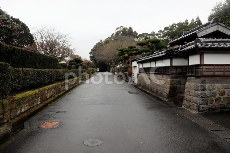 九州の小京都、雨の飫肥城下町、武家屋敷 宮崎県,飫肥,伊東氏の写真素材