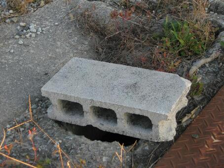 コンクリートブロック コンクリートブロック,資材,コンクリートの写真素材