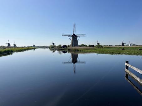 キンデルダイク＝エルスハウトの風車網 キンデルダイク,風車,オランダの写真素材