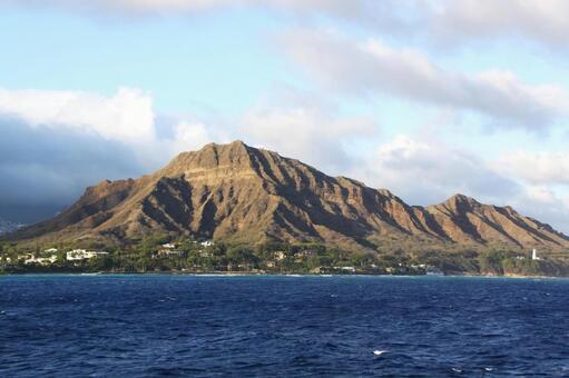 洋上からのダイアモンドヘッド8(ハワイ) ダイアモンドヘッド,ワイキキ,オアフ島の写真素材