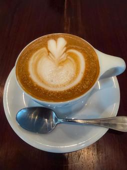 ラテアート コーヒー,ラテアート,珈琲の写真素材