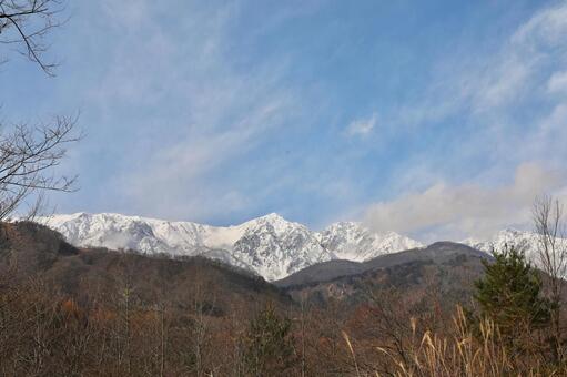 雪　山　白馬 冬景色,自然,ホワイトの写真素材