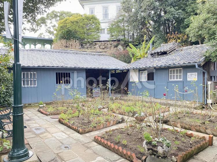 長崎グラバー園の旧グラバー住宅の裏庭 グラバー邸,グラバー園,旧グラバー住宅の写真素材