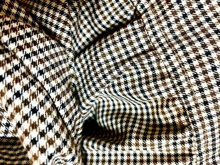 茶色い千鳥格子柄の布背景素材 茶色い千鳥格子柄の布背景素材 布,背景,素材の写真素材