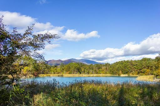 五色沼湖沼群 弁天沼 五色沼湖沼群 弁天沼 五色沼,湖沼群,秋の写真素材