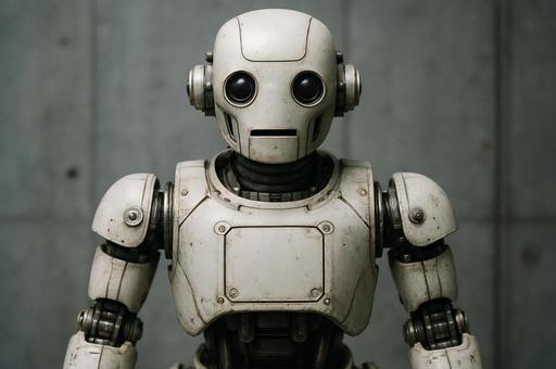 白いレトロロボットの写真