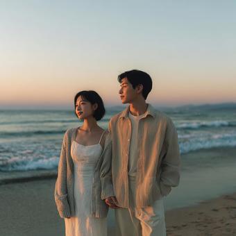 愛おしそうに見つめ合う恋人たちの写真