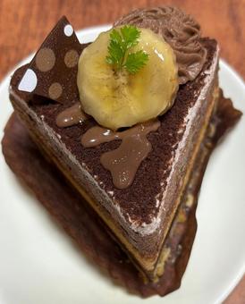 チョコバナナケーキ チョコバナナケーキ チョコ,バナナ,ケーキの写真素材