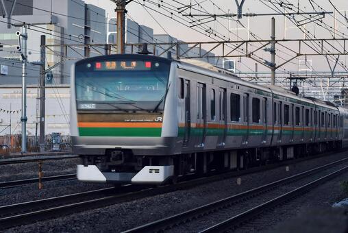 東海道線　藤沢~大船間 東海道線,鉄道,乗り物の写真素材
