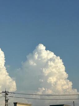 もりもりとした入道雲 雲,空,入道雲の写真素材