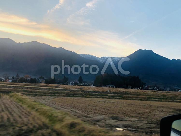 秋の信州の風景 信州,安曇野,田舎の写真素材