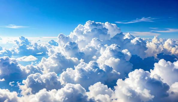 青空　雲と空の背景の写真