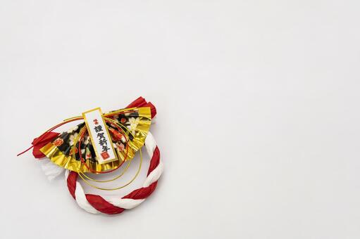 白背景に水引飾り（お正月） 水引,お正月,新年の写真素材