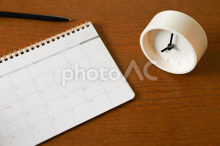 時計とカレンダー　スケジュールイメージ 時計,カレンダー,スケジュールの写真素材