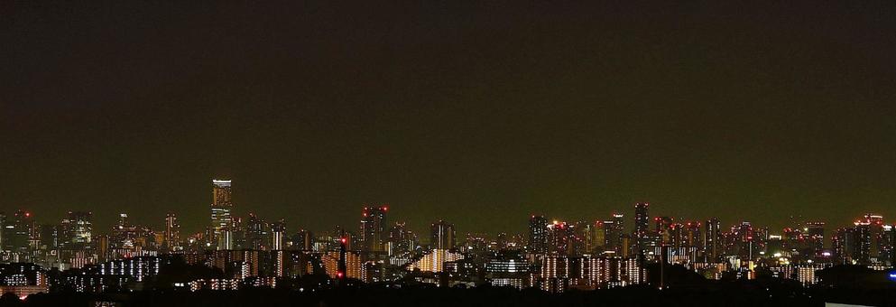 「ダムパークいばきた」から見た夜景 夜景,ビル群,電灯の写真素材