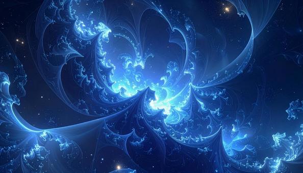 光が溢れるフラクタルの宇宙の写真