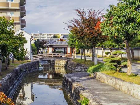 【奈良県】大和郡山市・外堀緑地 外堀緑地,大和郡山市,奈良県の写真素材