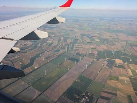 風力発電 風力発電,空撮,空の写真素材