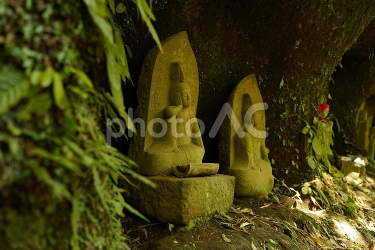 北鎌倉、浄智寺の石仏群 石仏,地蔵,静寂の写真素材