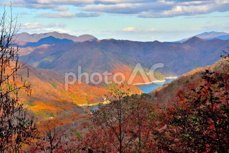 秘境の紅葉（栃木川俣） 紅葉,秋,絶景の写真素材