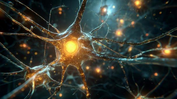 思考の神秘：脳内の生命力あふれる風景の写真