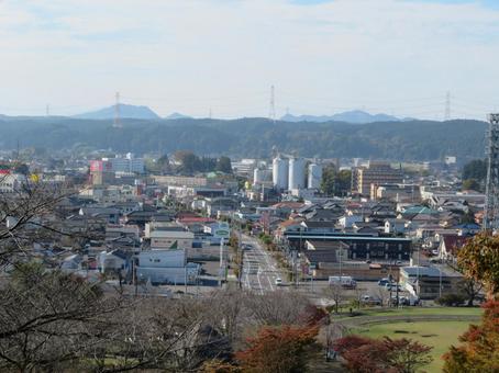 栃木県矢板市の市街地 矢板市,市街地,街並みの写真素材