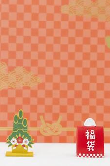 門松と福袋と和柄の背景 門松,福袋,福の写真素材
