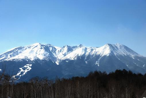 冬の御嶽山 冬,冬景色,風景の写真素材