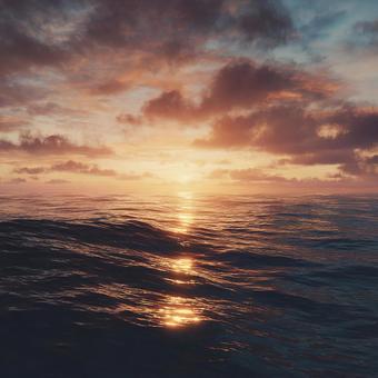 ロマンチックな海の夕日 ロマンチックな海の夕日の写真