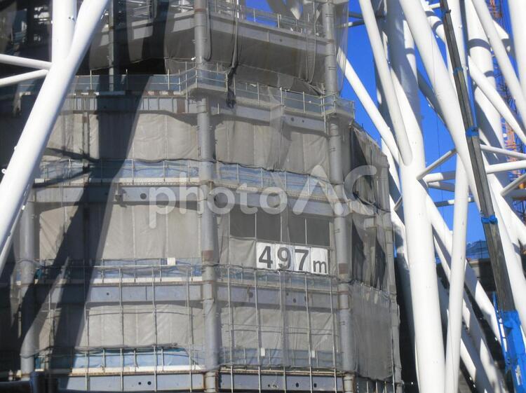 建設中スカイツリー　現在497m スカイツリー,建設中,巨大建造物の写真素材