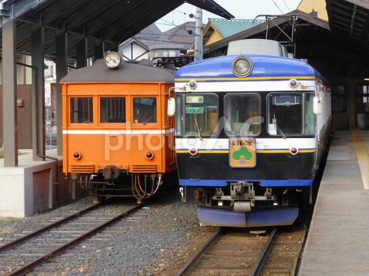 一畑電車　出雲大社前駅　プラットホーム 一畑電車,出雲,しまねの木号の写真素材