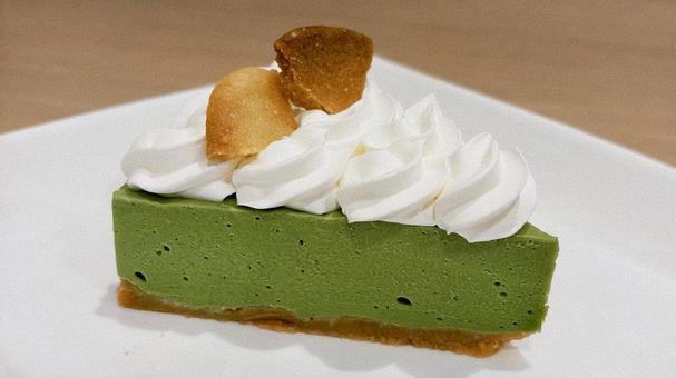 ケーキ ケーキ ケーキクリーム,抹茶チーズケーキ,クリームの写真素材