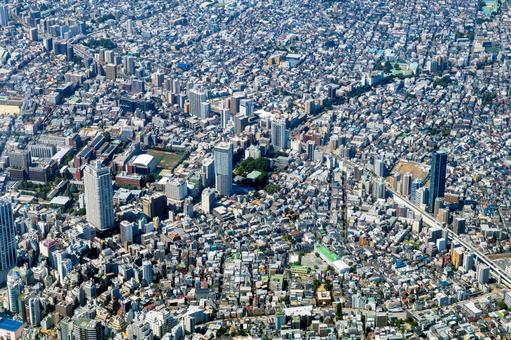 東京都豊島区要町付近を空撮 東京都豊島区要町付近を空撮 空撮,航空写真,豊島区の写真素材