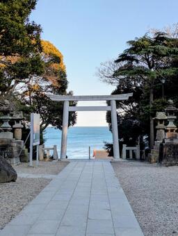 茨城県　大洗磯前神社からの眺め 茨城県,茨城県観光,大洗磯前神社の写真素材