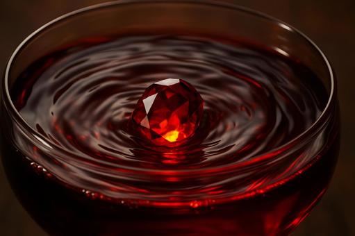 波紋とガーネットの写真