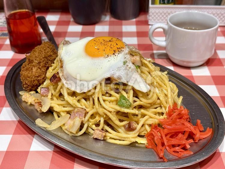 喫茶店の塩焼きそば 塩焼きそば,焼きそば,麺の写真素材