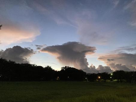 夏空 夕暮れ 夏空 夕暮れの写真